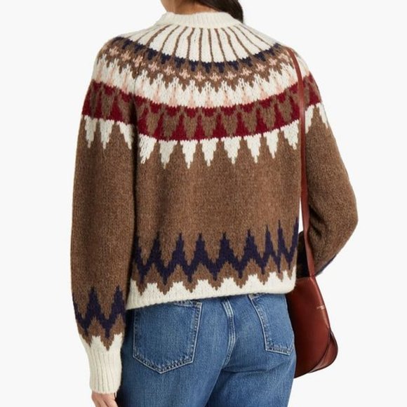 NWT Frame Fairisle Crewneck Sweater in Mushroom size Medium - Picture 2 of 7